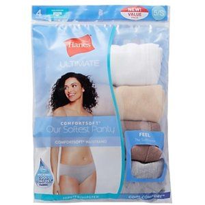 Hanes HIPSTER  Comfort Soft Panties 4 Pack Size 6